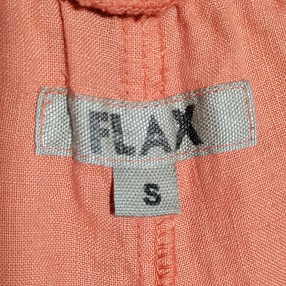 Flax Full Time Pants Linen Crop Wide Leg Drawstring Cargo Womens Small Mango - Picture 7 of 13